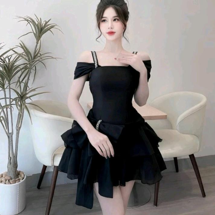 VÁY TAPTA PHỐI VOAN ĐÍNH CƯỜM CAO CẤP _ KHÁNH VY STORE Nữ Dress