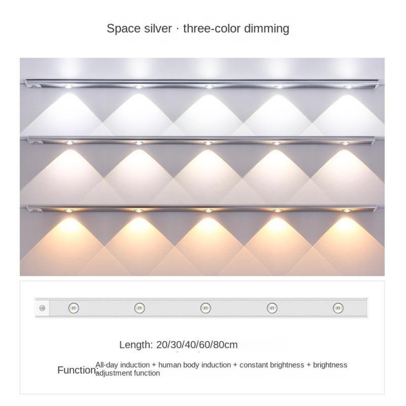 Ultra thin intelligent LED human body sensing light, rechargeable self-adhesive hill cat's eye light with wine cabinet, wardrobe, and light strip 7