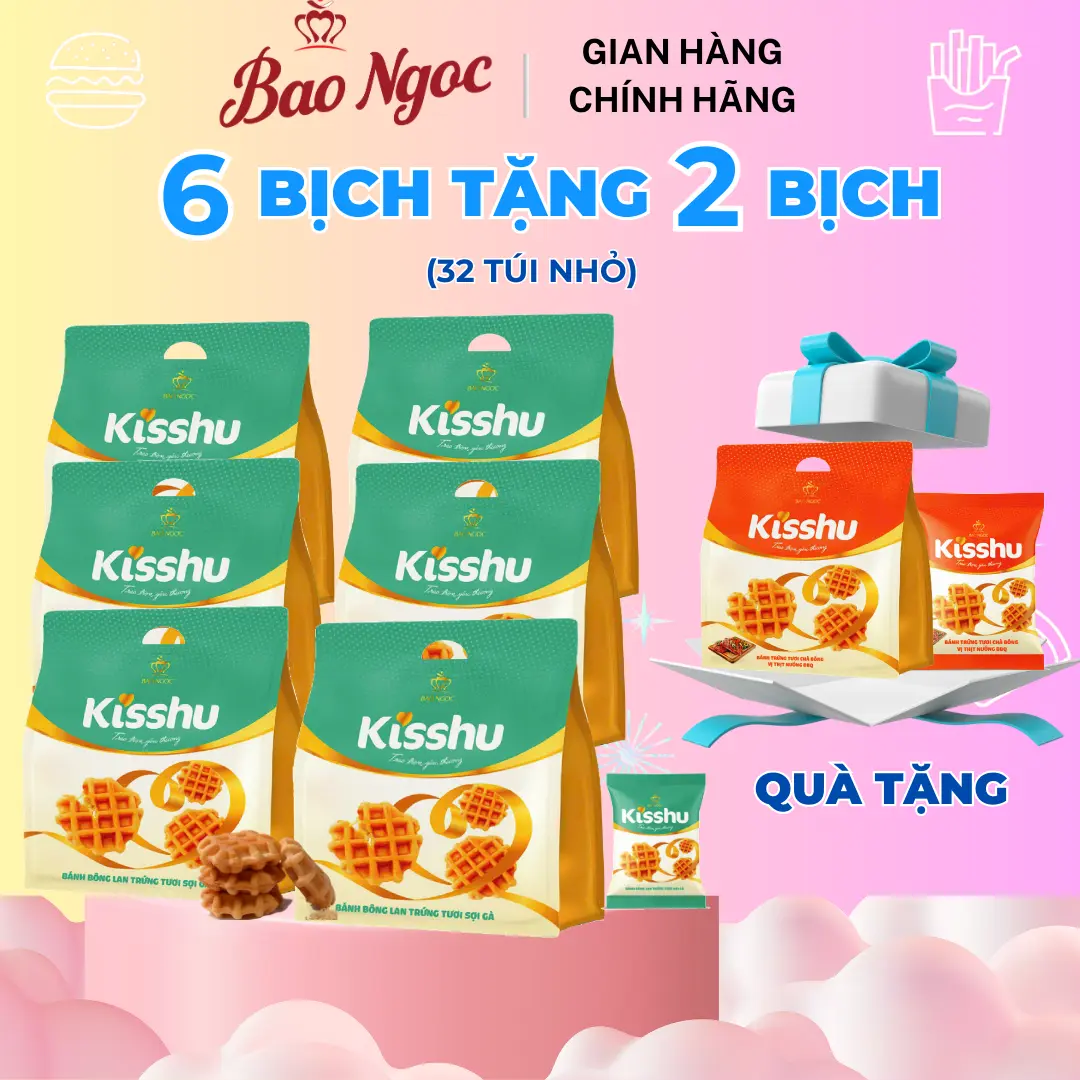 [ĐA KHO X "Combo Mua 6 Tặng 2" ] 4 Bánh mì bông lan sợi gà + Tặng 4 Bánh mì bông lan BBQ  - Bánh Mì Tươi Cao Cấp Bảo Ngọc Food