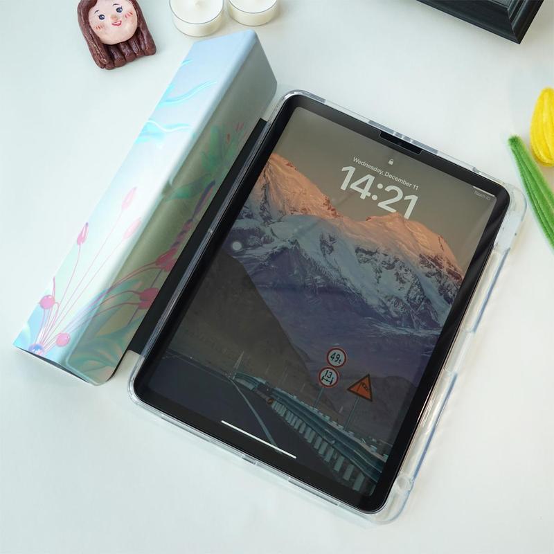 Product Introduction of Floral Pattern Tablet Case, Auto Sleep/wake Kickstand Tablet Protective Cover, Tablet Protector for iPad Pro/ Air 12 3 9.7-inch Pro 2020 2021 2022 2024 Mini 4 5 6 3