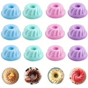Capacillos de silicona, 12 piezas Mini moldes para pastel de silicona, Forros para cupcakes antiadherentes, Bandeja para postres finos libre de BPA - Capacillos para gelatina y muffins