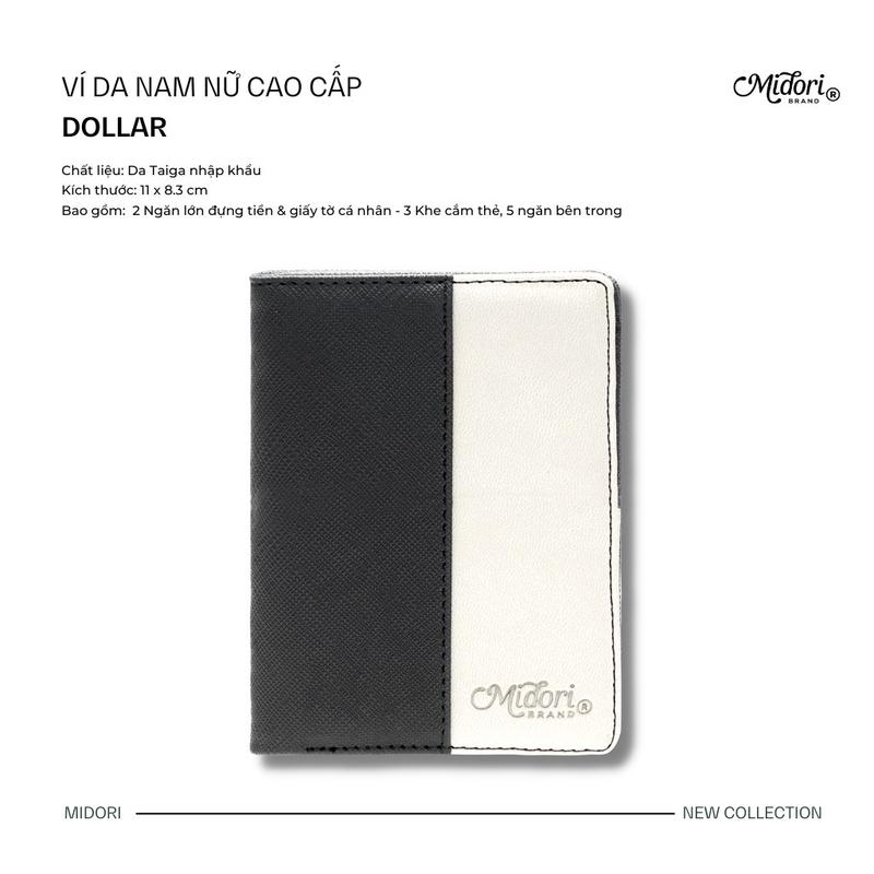 Ví Da DOLLAR Nam Nữ Cao Cấp Local Brand MIDORI M STUDIO
