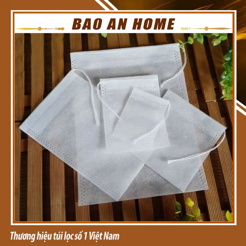 ( Sỉ ) Combo 100 túi lọc trà, thảo dược dây rút chất liệu không dệt- nhiều kích thước 7