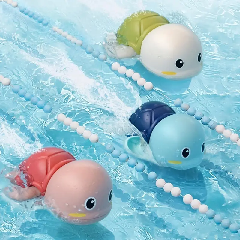 Random Cartoon Turtle Design Bath Toy, 1 Count Cute Animal Design Wind Up Bath Toy, Bath Toy For Kids 3