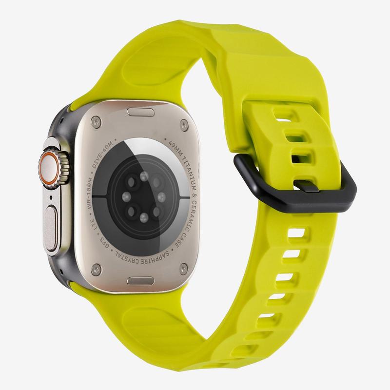 Dây đeo silicon, cho Apple Watch Ultra 2, Có sẵn trong 49mm, 45mm, 44mm, 42mm, 41mm, 38mm, 40mm, Vòng đeo tay băng, Tương thích với Dòng Iwatch 9, 8, 7, 6, 5, 4, SE, Correa Phụ Kiện Smartwatch 9