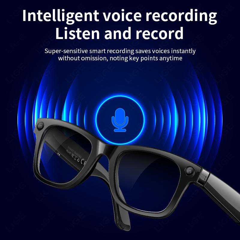 LIGE New 500W Camera Glasses Bluetooth Smart Glasses with Camera Voice Call Music Smart Sunglasses Video Sound Record AI Glasses - Image 4