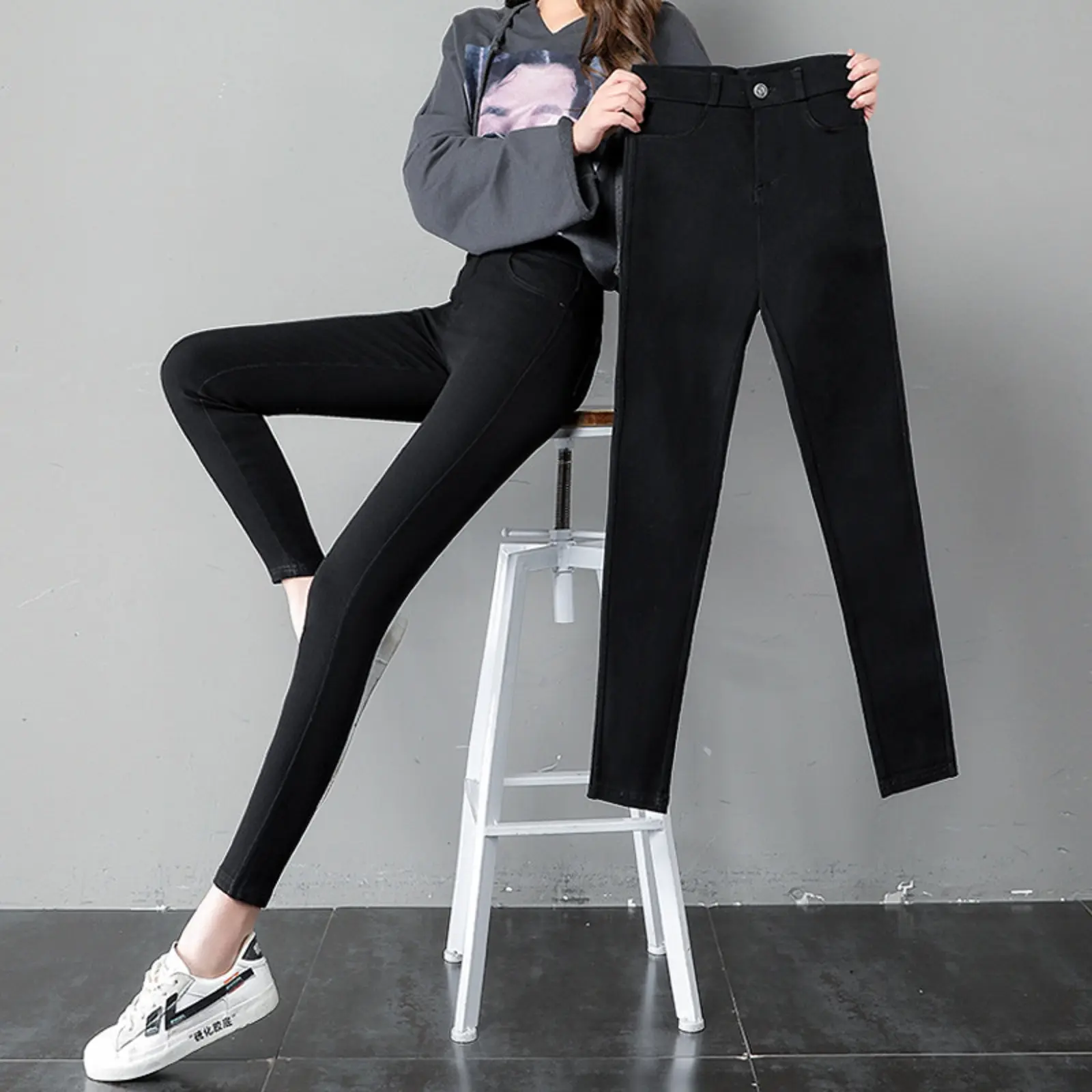 Quần jean nữ lưng cao co giãn quần bò giấy nữ vải skinny Pants Women Denim