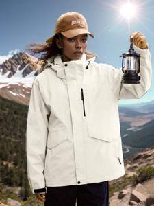 Women's Solid Color Patched Detail Drawstring Hooded Coat, Casual Long Sleeve Pocket Zip Up Outerwear for Fall & Winter, Ladies Clothes for Outdoor Activities