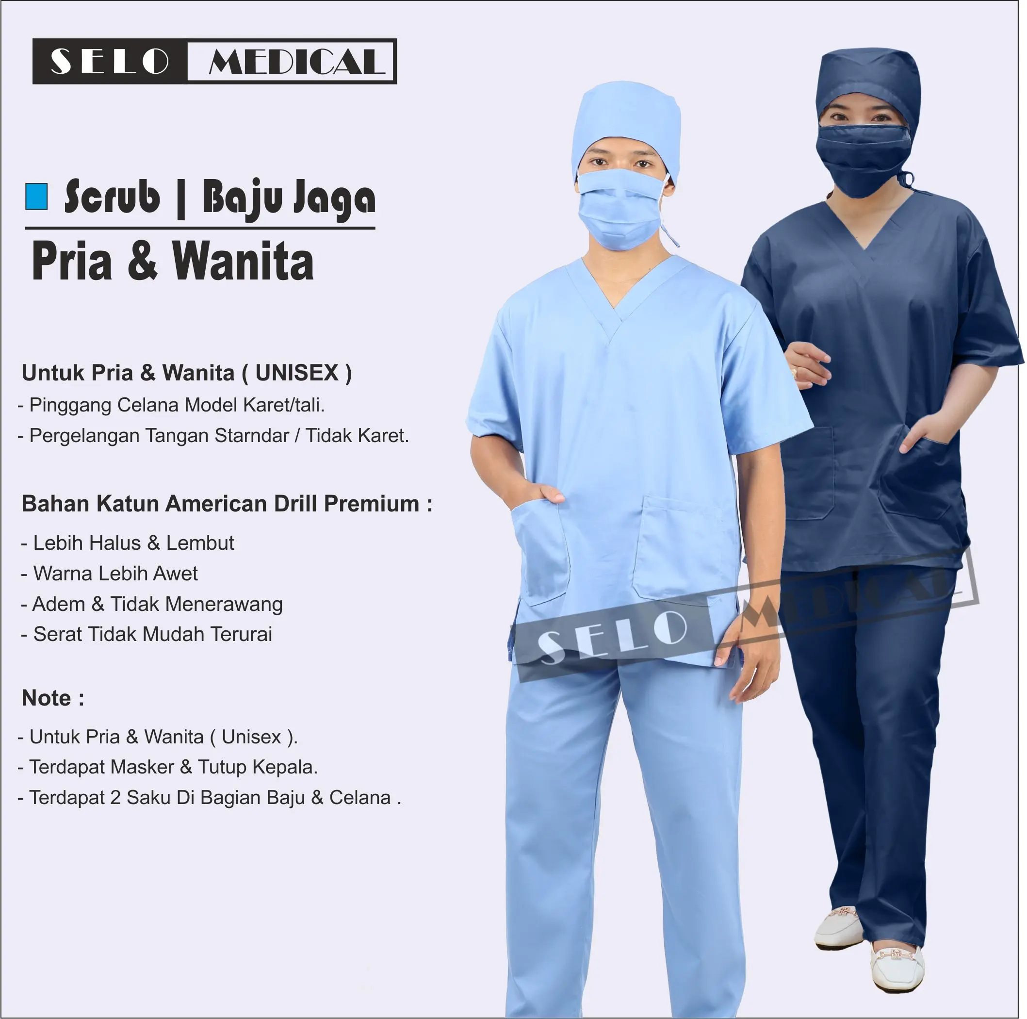 BAJU OKA / BAJU OK / SERAGAM MEDIS / BAJU JAGA