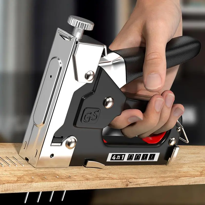 4 in 1 Hand Stapler, Manual Stapler with Staples, Multipurpose U-Type Stapler for Picture Frames, Woodworking, Upholstery, Home DIY