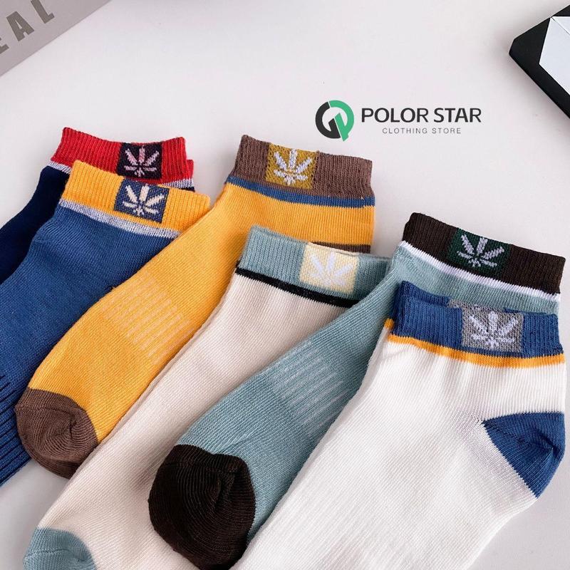 Kaus kaki bernapas berkualitas tinggi untuk olahraga dan mode dalam warna bisnis dengan desain daun maple - 10 pasang 3