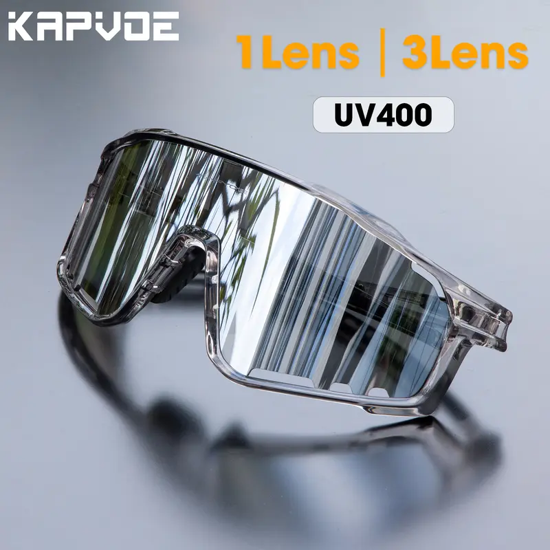 Kính đi xe đạp Kapvoe Kính mát đi xe đạp cho nam và nữ Kính thể thao Bảo vệ UV400 Thích hợp cho các hoạt động ngoài trời Kính đi xe đạp Kính đi xe đạp Phụ kiện thể thao 6