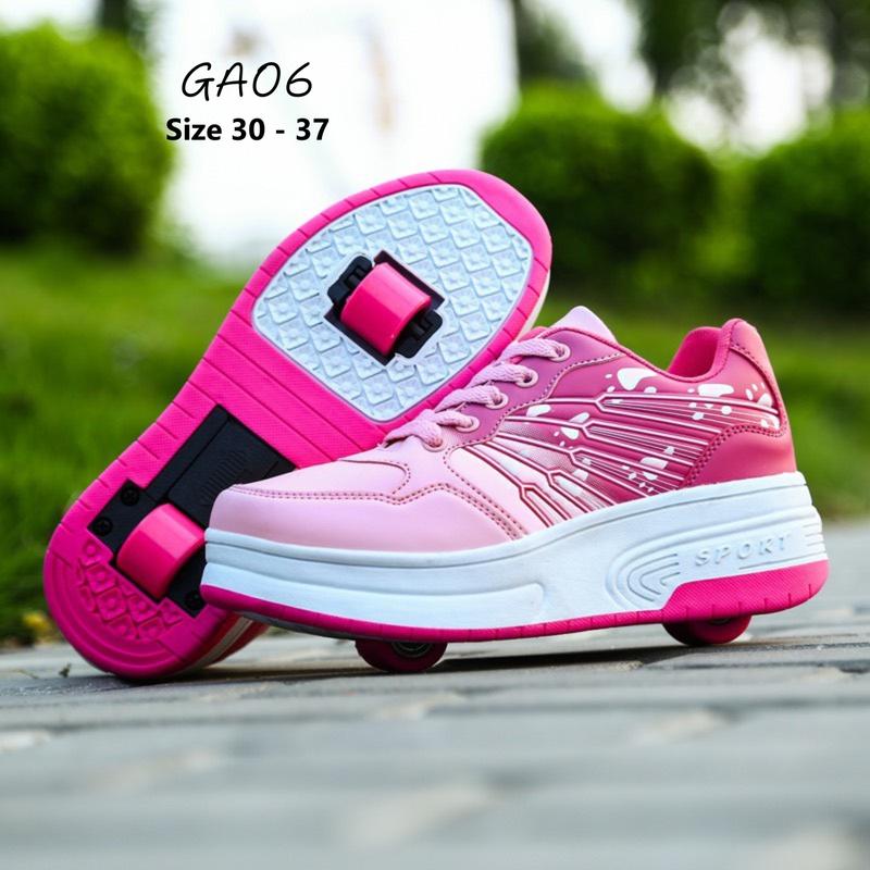 Giày bánh gót bé gái thể thao có bánh xe cho trẻ em 4 - 12 tuổi trượt patin vừa trượt và đi 3 trong 1 chịu lực 70kg GB20 Sneaker Sport