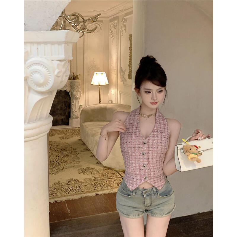 Product Introduction of Cổ Yếm Phong Cách Hàn Quốc, Dễ Thương Và Gợi Cảm, Không Tay, Cổ Áo, Dành Cho Nữ, Thích Hợp Cho Mùa Hè, Dễ Phối Đồ 21