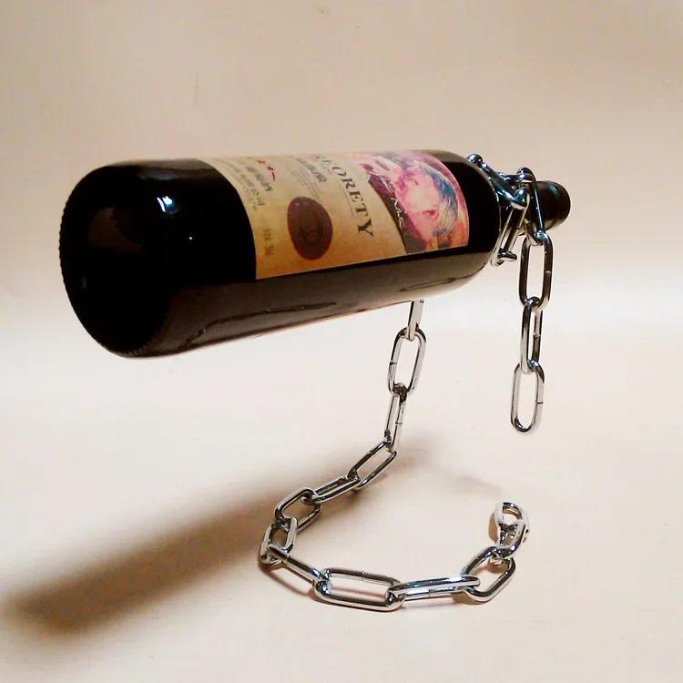 Product Introduction of Magic Suspension Iron Chain Wine Rack Metal Chain Hanging Wine Bottle Holder Bar Cabinet Display Stand Shelf Bracket Home Decor 29