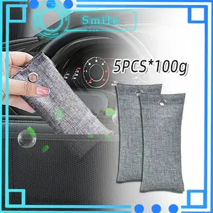 5PCS*100G Bamboo Charcoal Air Purifying Bag Arang Bambu Aktif Anti Lembab & Bau Serbaguna
