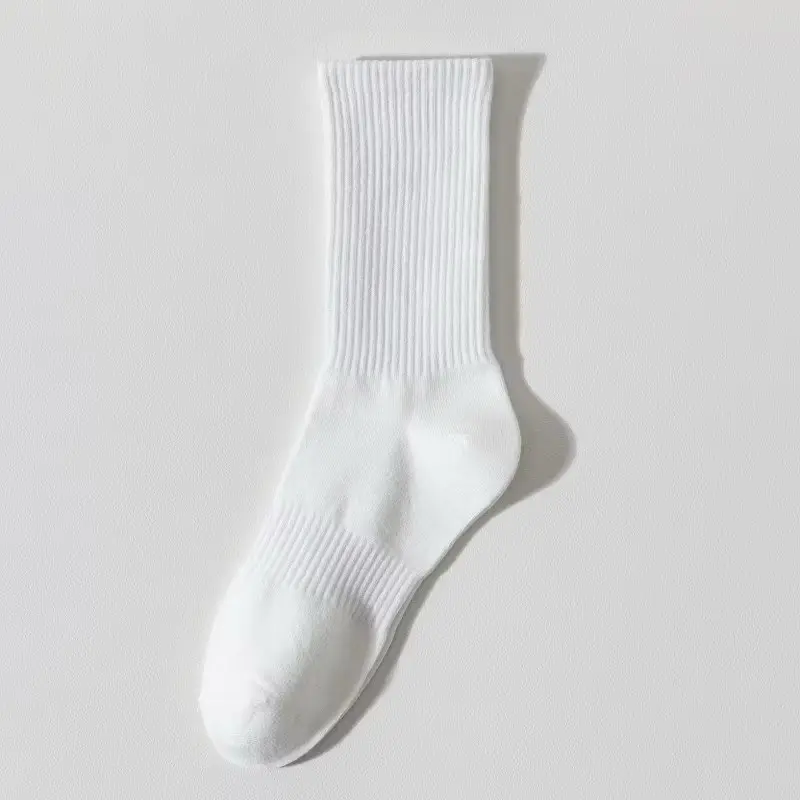 Tất Vớ Nam Nữ Cổ Cao Trơn Cotton 100% Thoáng Khí Khử Mùi Hôi