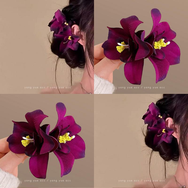 Kẹp Tóc Hoa Nhân Tạo Màu Tím Cao Cấp Thiết Kế Tinh Tế Dành Cho Nữ Kẹp Tóc Phong Cách Trung Quốc Kẹp Bên Kẹp Tóc Siêu Thanh Lịch Kẹp Tóc Ảnh Đồ Trang Trí Đầu Hàng Mới Về Năm 2025