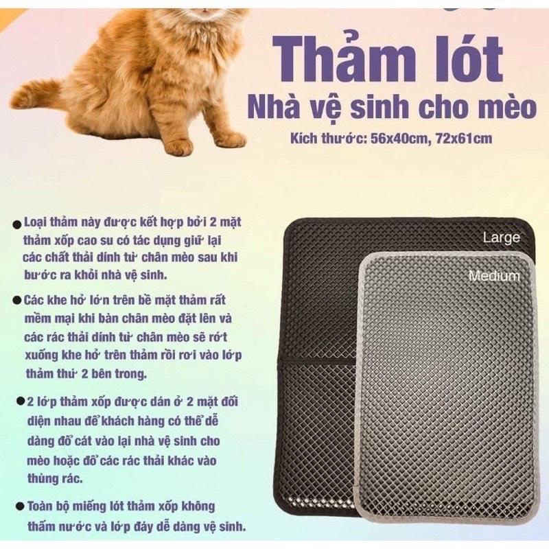 Thảm Hứng Cát Mèo - Thảm Chống Văng Cát Vệ Sinh Cho Mèo Đa Kích Thước maydon  cat 3
