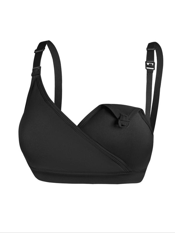 Women's Solid Color Wireless Push Up Anti-Sagging Bra, Comfortable Breathable Nursing Bra for Breastfeeding, Adjustable Strap Design Clip Down Maternity Bra, Maternity Lingerie for All Seasons 2