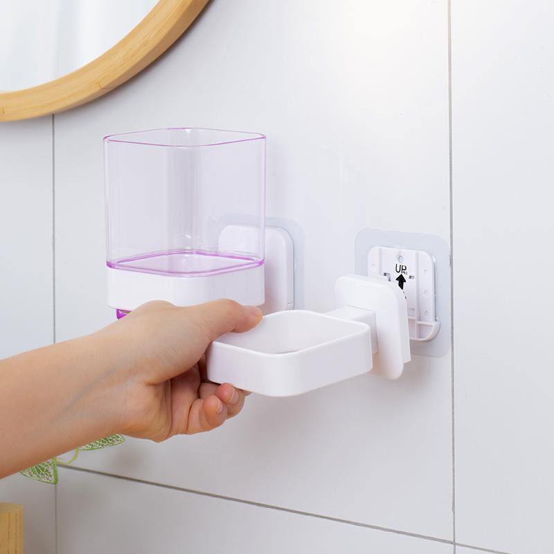 Product Introduction of Wall Mounted Toothbrush Holder, Punch Free Toothbrush Storage Rack, Universal Bathroom Supplies for Home Use, Home Supplies 6