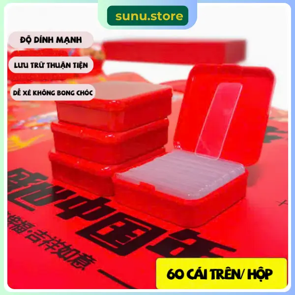 Hộp 60 Miếng Băng Dính 2 Mặt Trong Suốt Siêu Dính - Dán Đồ Gia Dụng, Cố Định Khung Tranh | Sunu.store bang  keosieudinh
