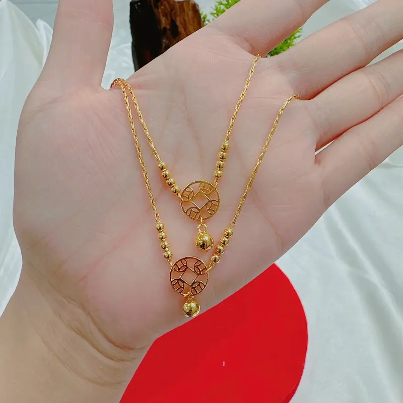 lắc chân kim tiền thiết kế nữ tính (Lắc Chân) 6