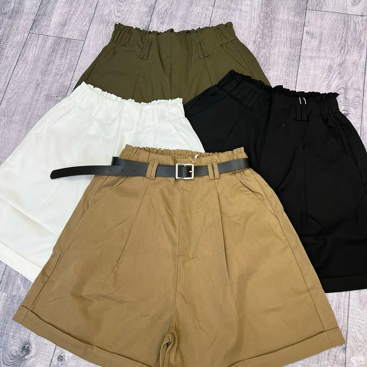 Quần Đùi Short Nữ Ống Rộng Chất Kaki Mềm Mát  Giả Khoá Lưng Chun ( KHÔNG KÈM ĐAI LƯNG )