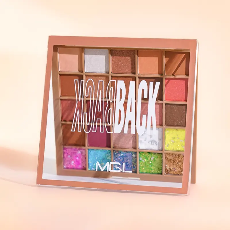 [Skistore] BPOM Eyeshadow Magic Square MGL Pallete 25 Full Color Shimmer Glitter & Matte Pigmented Eye-Catching 2