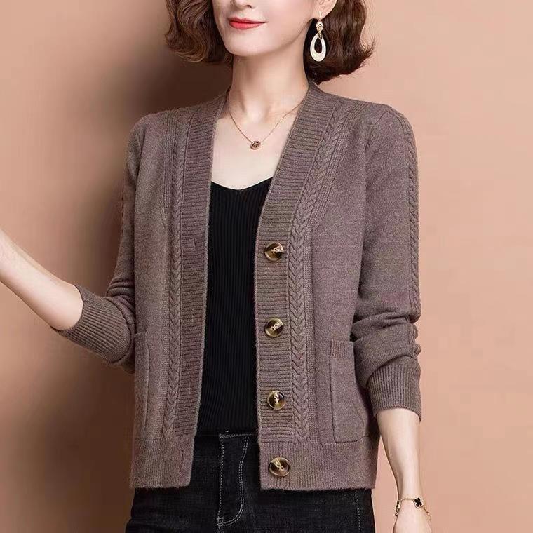 Product Introduction of Quần Áo Cho Mẹ TRUNG NIÊN Áo Len Ngoài Áo Cardigan, Dài Ngắn, Phong Cách Phương Tây, Thời Trang Mùa Xuân Và Mùa Thu, Có Thể Mặc Ngoài Trời, Dệt Kim, Áo Khoác Nhỏ Hàng Mới Về 8
