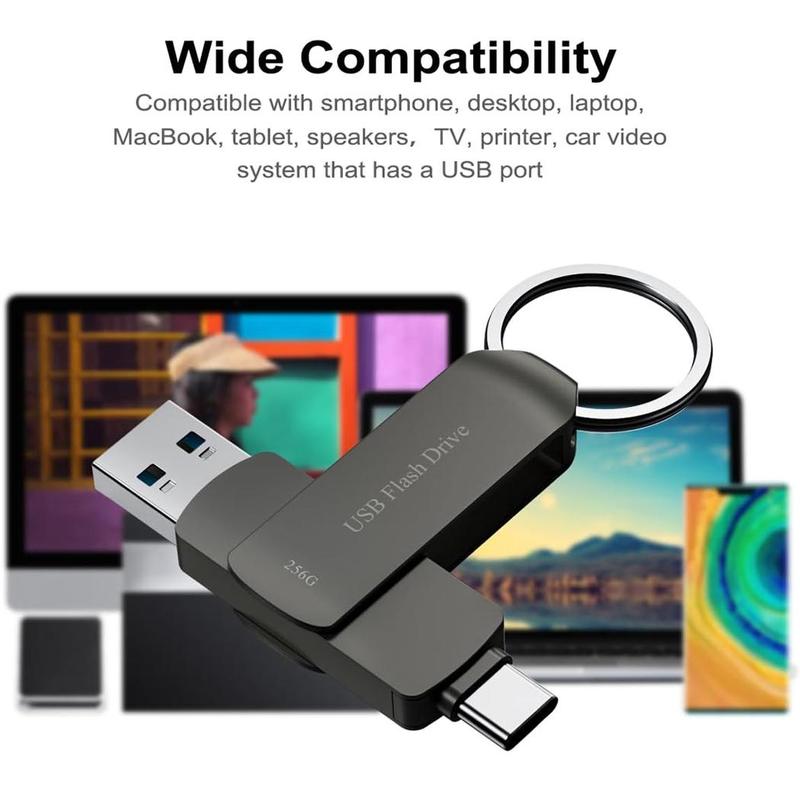 Product Introduction of 2 in 1 USB-C Flash Drive, High Speed USB 3.0 Memory Drive, OTG Photo Stick with Type-C Port for Android Smart Phones, PC, Laptop & More Devices 2