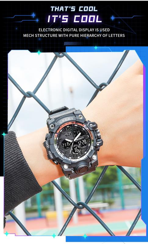 Product Introduction of MSTIANQ Men's Youth Original ElectronicWatch High School Student Trend Hand Clock SportsWaterproof Luminous Red Digital Wristwat 12