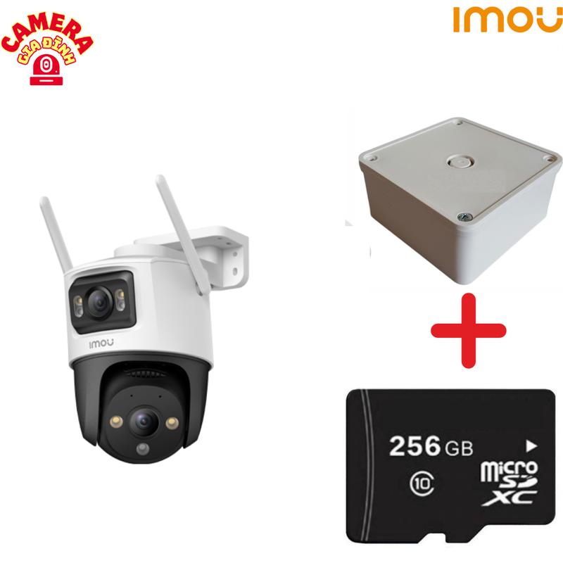 [COMBO] Camera wifi Imou ngoài trời Cruiser Dual 10MP+Thẻ 256G+kèm hộp kĩ thuật, Xoay 360 Ngoài Trời, 2 Ống kính với độ phân giải 10.0MP, Chế độ ánh sáng kép thông minh 4 chế độ ban đêm, Báo động chủ động bằng còi 110dB và đèn cam  imou s7