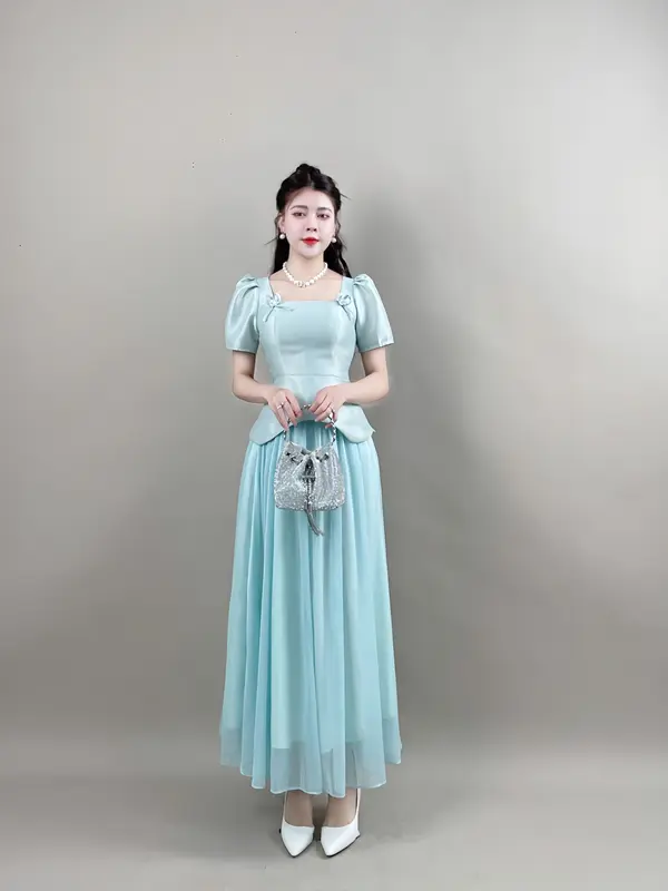 Váy Thiết Kế VQLADY D30 Nữ  Đầm thiết kế phù hợp đi chơi và đi dự tiệc Dress Women Voi Voan Kem 6