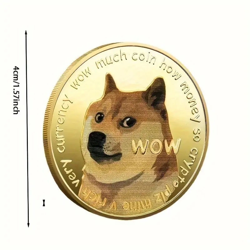 Dog Design Collectible Plated Souvenir Coin, 1 Count Physical Cryptocurrency Coin, Non-currency Commemorative Coin 1