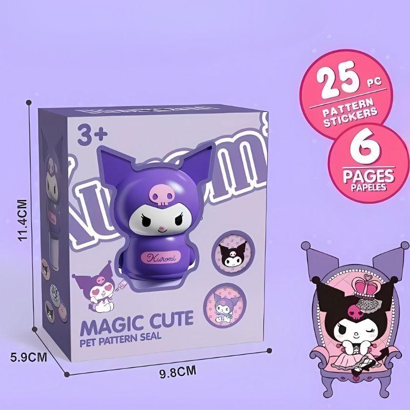 Đồ Chơi Con Dấu Dán nhãn Hình Kuromi, Gấu Dâu Dễ Thương Và 100 Miếng Dán Cho Bé Thoả Sức Sáng Tạo 5