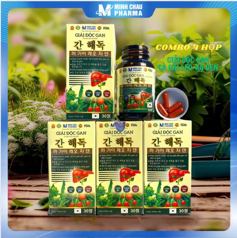 Product Introduction of [Combo 4 hộp] Giải Độc Gan Cà Gai Leo Xạ Đen_ Hỗ trợ men gan cao, viêm gan, xơ gan, vàng da, mụn nhọt, mề đay, khó tiêu do gan kém, hỗ trợ bảo vệ gan- Hộp 30 viên nang 16