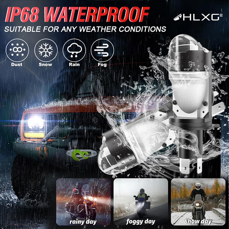 Product Introduction of 2PCS H4 Led Projector Mini Lens Bi Led Lens 400000LM Headlight Bulbs 1:1 Plug Play 9002 HB2 H4 Led Projectot Lens Fog Lights 31