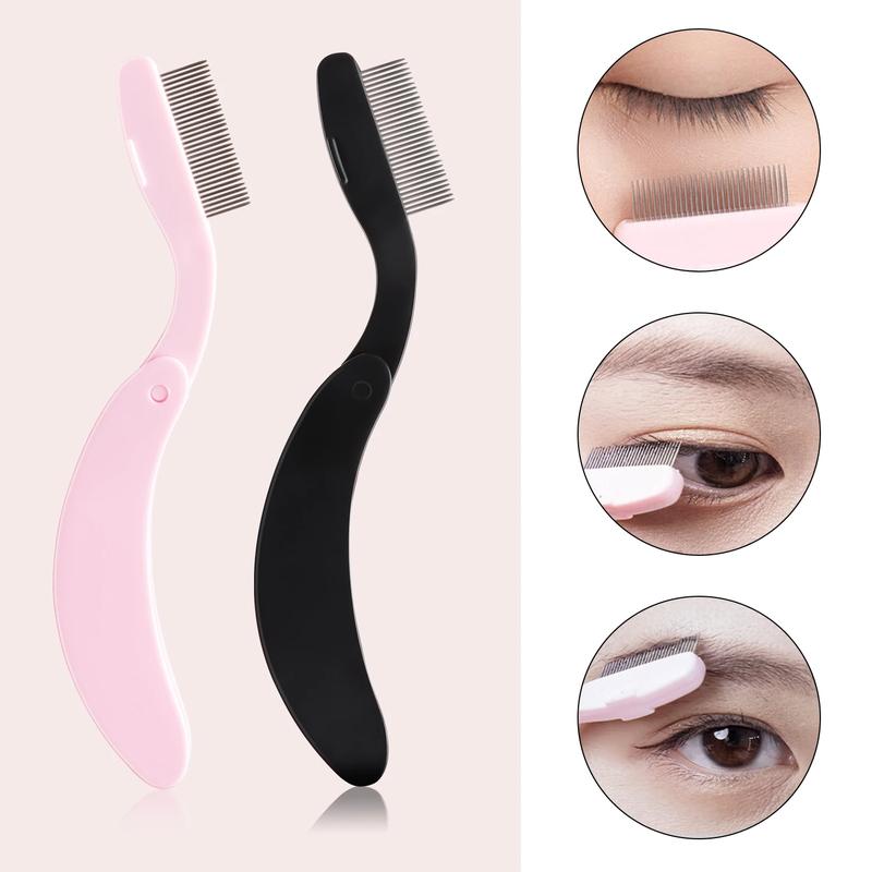 Lược Chải Lông Mi, Gấp Gọn, Lược Thép, Cọ Chải Lông Mi, Lược Chải Lông Mày, Cầm Tay, Có Kim Thép, Tay Cầm Bằng Nhựa, Cọ Chải Lông Mi Gấp Gọn 0