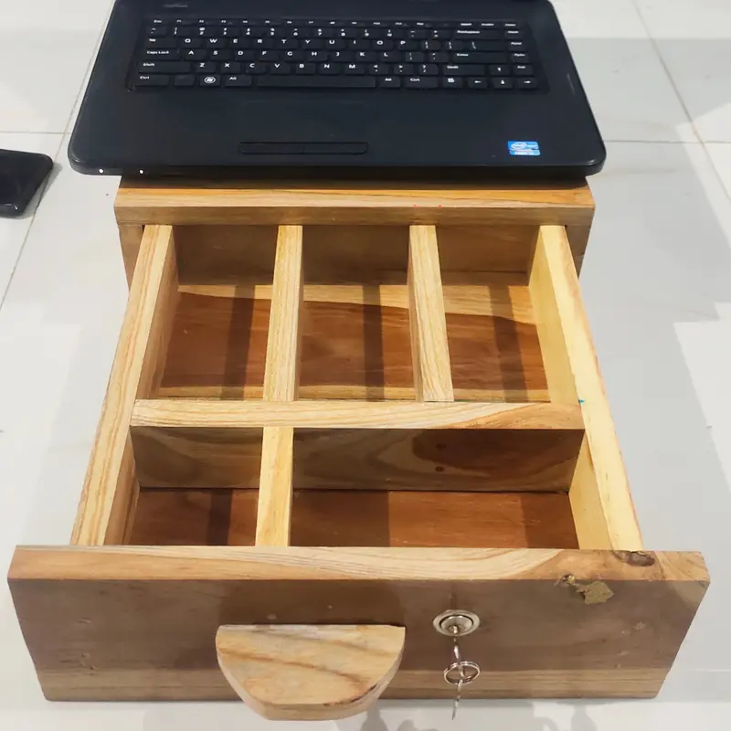 Laci uang kasir Tempat Kasir Uang  Cash Drawer 33x33x11 Set 5   Kayu Jati Plus Kunci Garansi 1 Tahun   Penyimpanan Putih 5
