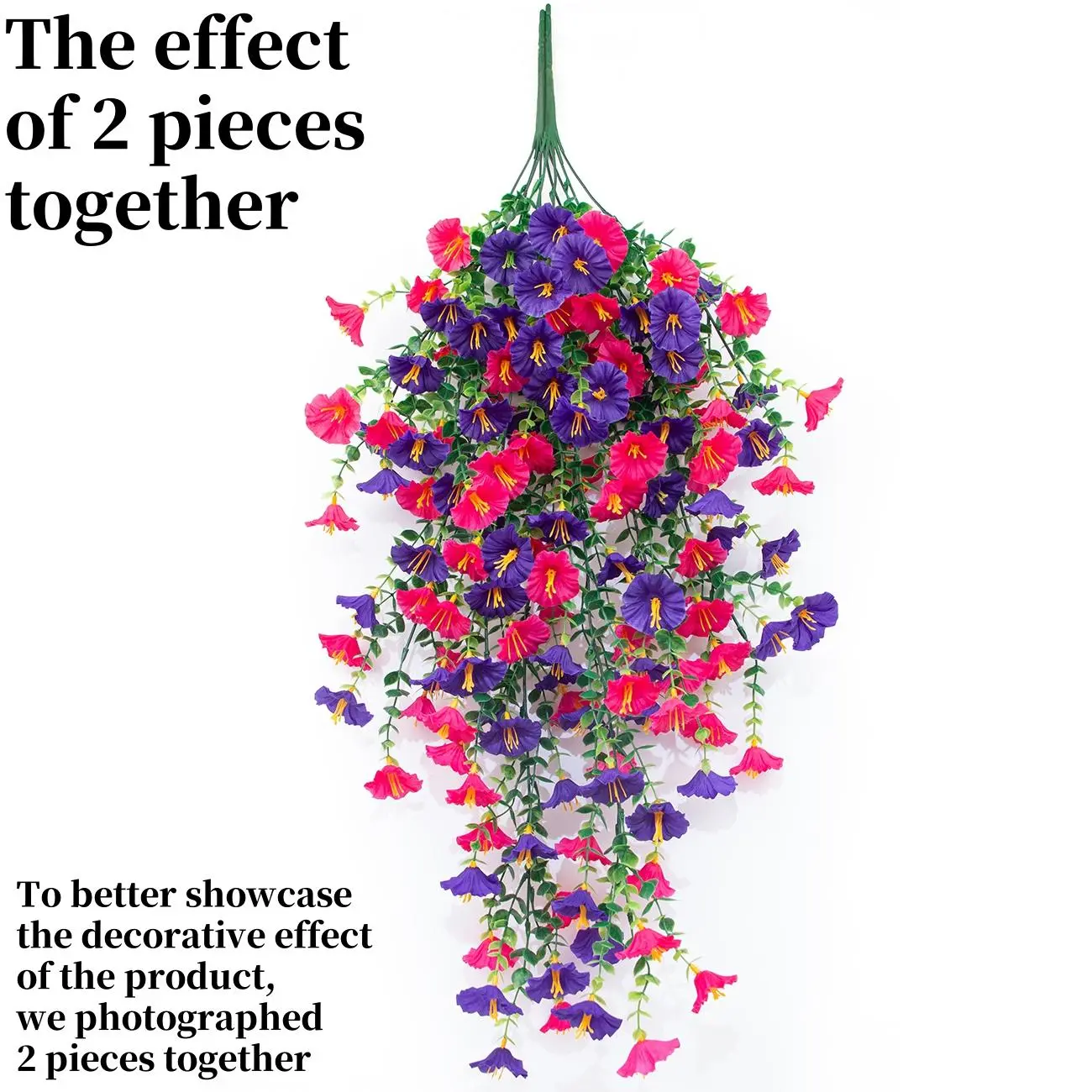 Artificial Hanging Flower, 1 Count Simulated Eucalyptus Morning Glory Hanging Wall Vine, Decorative Flowers for Home Wall Birthday Kitchen, Home Decor, Decoration