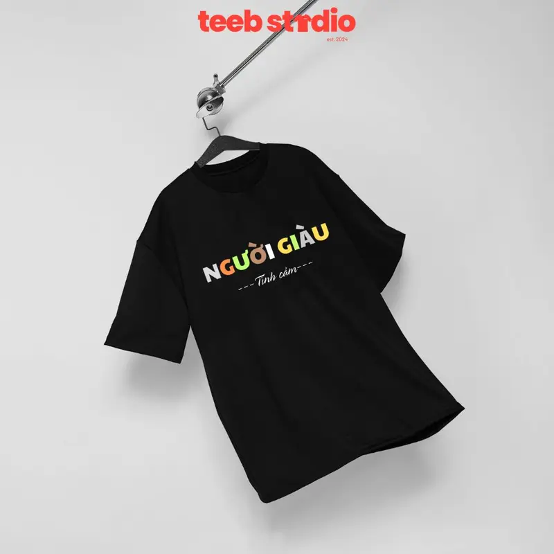 Áo Thun TeeB Studio Người Giàu Tình Cảm Chất Liệu Cotton Thoáng Mát Form UNISEX - ĐEN/TRẮNG 3