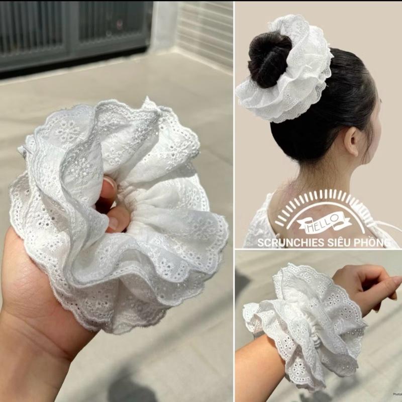 Buộc tóc ren Tiểu Thư  4 lớp , Nhẹ Nhàng , Sang Chảnh , Dễ Phối Đồ hợp xu hướng 2025