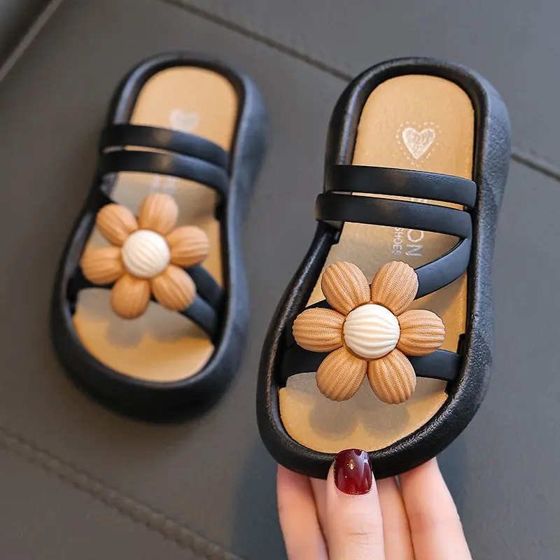 Dép Xỏ Ngón Bé Gái, Ưa Nhìn, Hàng Mới Về, Chống Trượt, Phong Cách Công Chúa Đẹp Trai, Thích Hợp Cho Mẫu Giáo, Chống Bám Bẩn, Dép Đế Bằng Trung Quốc Mới, HK, Năm 2025 4
