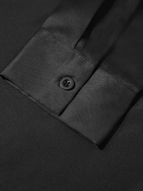 Men's Button Front Cloak Sleeve Shirt, Loose Casual Split Detail Extra-long Sleeve Top, Fashion Men's Clothes for Daily Wear 7