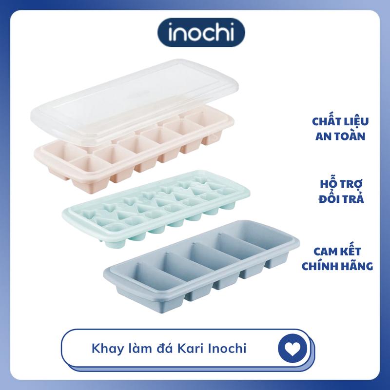 Khay làm đá viên có nắp đậy Kari Inochi, nhiều hình dạng, không BPA, an toàn chịu nhiệt Vietnam Duy trì sự tươi mới