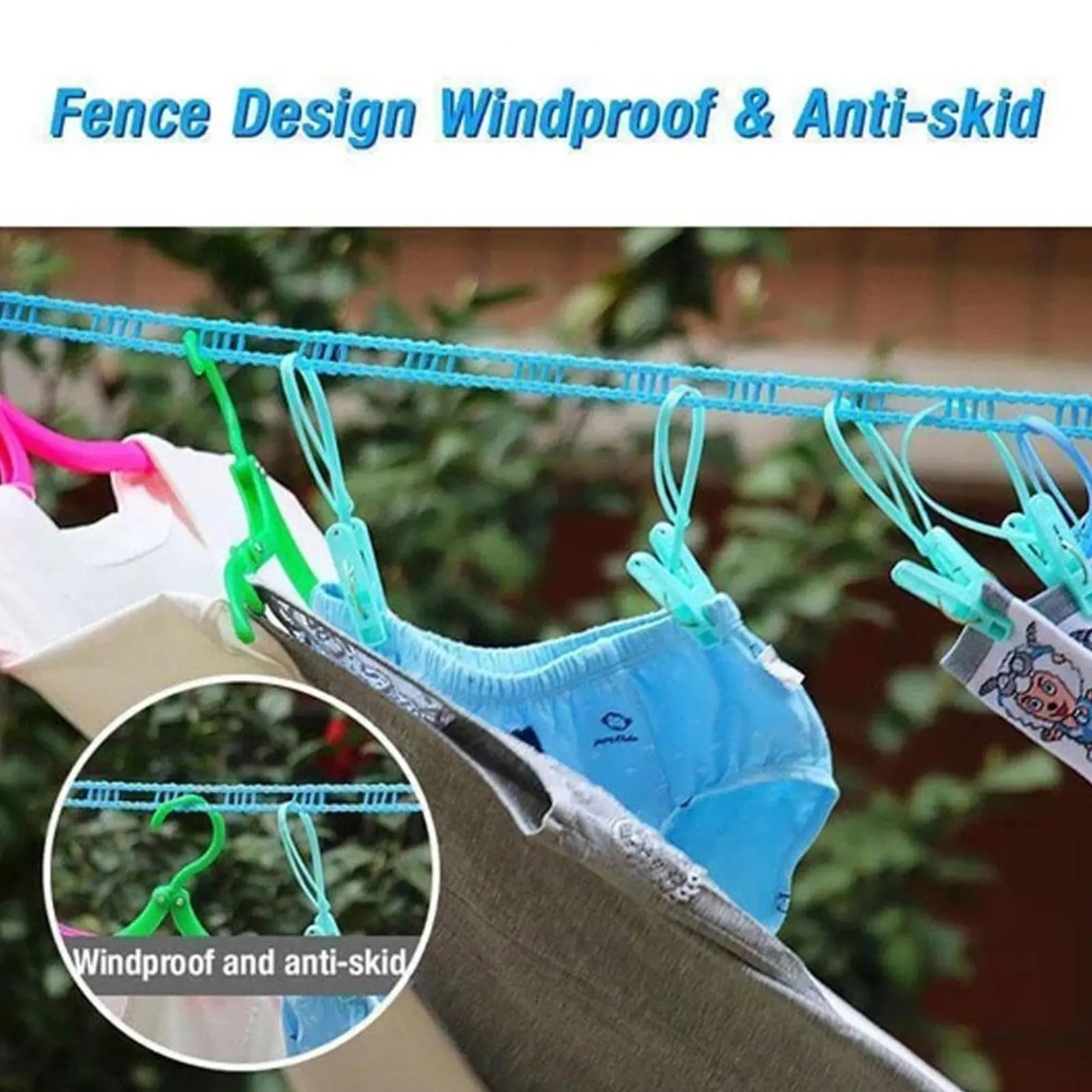 5/8-Meter Non-slip Clothesline Clothes Dryer Outdoor Cloth Hanging Rope Sampayan T3H9