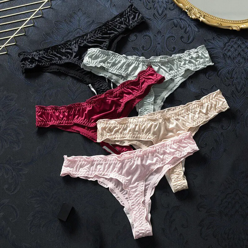 Quần Lót Nữ, Chất Liệu Lụa Lạnh Kiểu G-String Bikini Sang Trọng, Đồ Lót Không Đường May, Quần Lót Cạp Thấp Đồ Lót Nữ Quần Lót, Đồ Lót Gợi Cảm 0