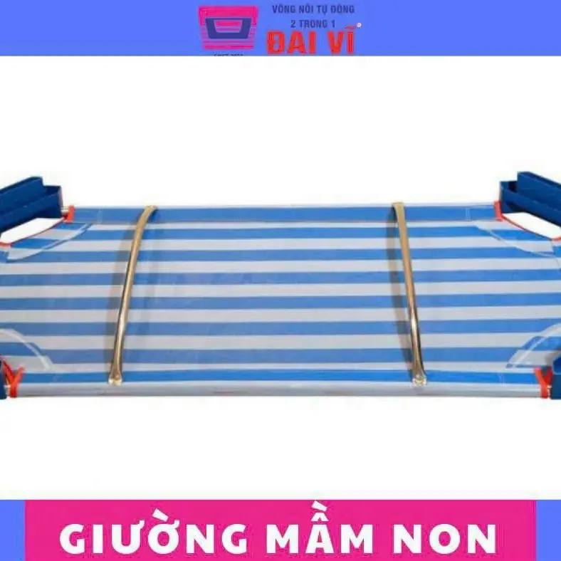 (chính hãng) Giường Lưới Mầm Non Thoáng Mát Có 2 Thanh Đỡ Lưng Inox Cho Bé Đại Vĩ