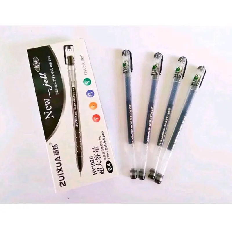 12 Pcs PulPen Zuixua New Gel Pena Gel 0.4mm PulPen Apel Gel Pen Hitam Tinta 0